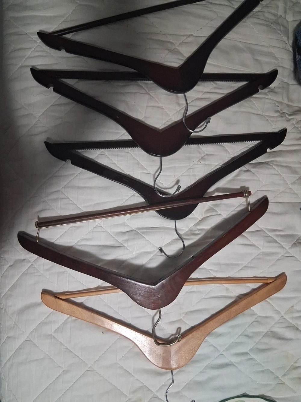 Wooden V-Shaped Wall Hanger Set - Brown and Light Wood